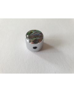 (1) solid metric dome knob chrome with abalone top inlay