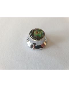 Guitar bell shaped metric size knob chrome with abalone inlay KCH-262