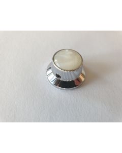 Guitar bell shaped metric size knob chrome with pearl inlay KCH-261