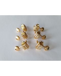 Wilkinson deluxe logo tuners 3L + 3R gold round buttons