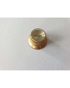 (1) Inch size top hat knob gold with gold insert volume KG-134-V