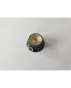 SG metric size control knob black with gold insert tone KB-132-T