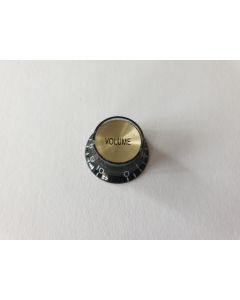 SG Inch size control knob black with gold insert volume KB-136-V