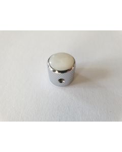 Guitar dome knob chrome pearl inlay 18mmx18mm KCH-236