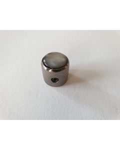 Guitar dome knob black nickel black pearl inlay 18x18mm KBN-239