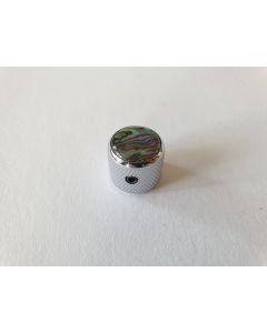 Guitar dome knob chrome with abalone inlay KCH-237