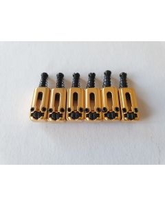 Set of 6 guitar roller bridge saddles brushed gold S-146-G