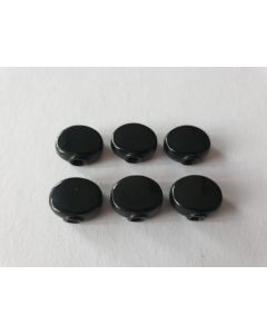 Set of 6 machine head tuning pegs round black BUT-33-B