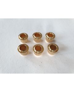 Set of 6 vintage tuner bushings diameter 9.10mm gold