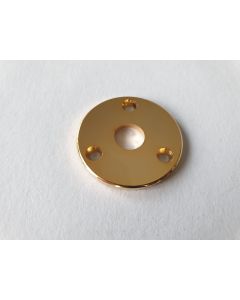 Flying V round metal Jack plate gold + screws