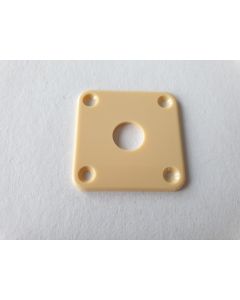 Guitar Ivory flat Jack plate plastic 34mm x 34mm  flat JP-100-IV
