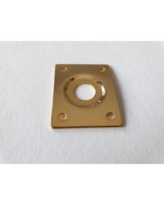 Gold recessed rectangle Guitar Jack plate JP-1-G