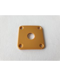 (1) curved Jack plate cover Gibson Les Paul dark cream