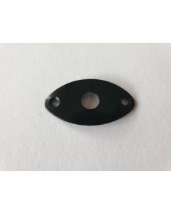 Guitar quality curved black oval football Jack plate + screws
