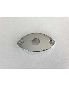 Guitar chrome oval football Jack plate + screws