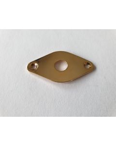 Gold finish pointed football jackplate for guitar or bass + screws JP-6-G