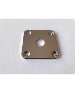 Square flat guitar metal Jack plate chrome + screws JP-5-C