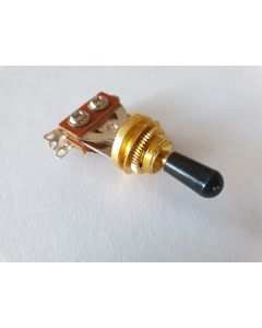 3 way quality guitar toggle switch gold with black tip
