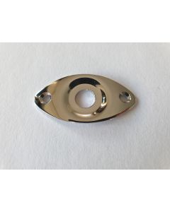Chrome recessed oval football Jack plate + screws JP-7-C