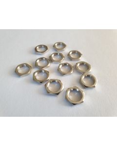 (12) Switchcraft mounting nuts chrome 3/8" 32 thread SC-P10001