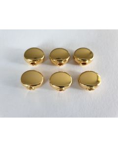 Set of 6 machine head tuning pegs round gold BUT-33-G