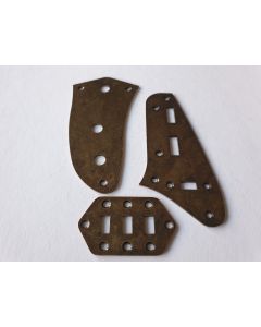 Jaguar guitar control & preset & slide switch plate kit relic antique brass + screws
