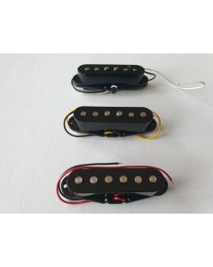Artec Alnico staggered stratocaster single coil pickups set black