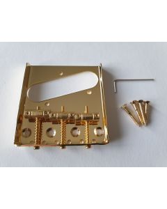 Telecaster guitar vintage left hand bridge gold + screws