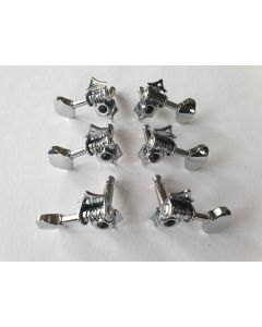 Wilkinson open gear guitar tuners 3L + 3R chrome WJ-28N/CR