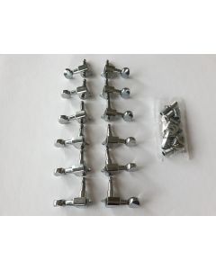 Guitar 12 string tuners set chrome round knobs 277-CLR