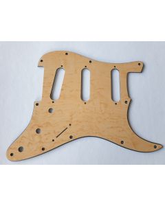 Stratocaster standard pickguard 2ply wood look bird's eye maple fits fender