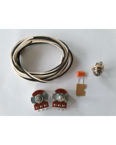 P-bass precision standard wiring kit with Alpha split shaft pots, cloth wire, Jack, cap