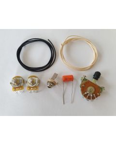 Telecaster wiring kit with CTS 250K pots, USA switch, Orange drop cap, Cloth wire, Switchcraft Jack