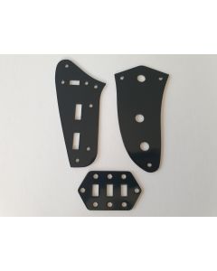 Jaguar guitar control & preset & slide switch plate kit black