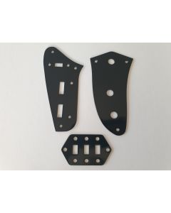 Jaguar guitar control & preset & slide switch plate kit black + screws