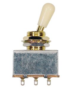 3-way toggle box switch gold with Ivory tip SW-5-GI