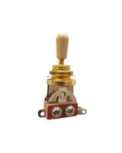 3 way quality guitar toggle switch gold with cream tip