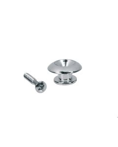 (2) Guitar set strap buttons 17mm chrome + screws EP-HN-C