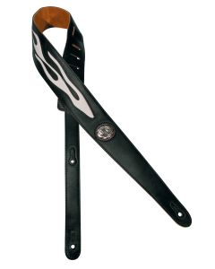 Gaucho Silhouet Series guitar strap flames GST-542-WH