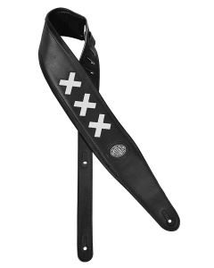 Gaucho Deluxe Series guitar strap white crosses GST-605-WH