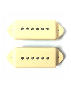 Set Cream P90 single coil Alnico pickups with "dogear" cover