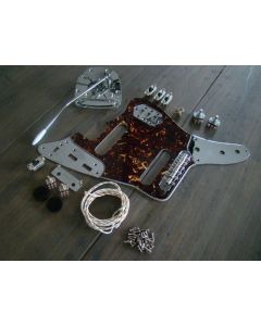 Jaguar guitar replacement hardware pickguard set brown tortoise