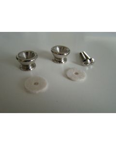 Vintage strap holders / buttons set chrome for guitar and bass 