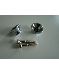 Vintage large strap holders / buttons set chrome guitar & bass 