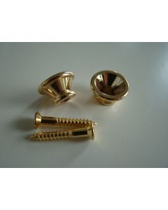 Vintage large strap holders / buttons set gold guitar & bass 