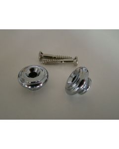 Large strap holders / buttons set chrome for guitar & bass