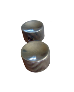 Aluminum guitar knobs set of 2 chrome for 1/4" solid shaft pots