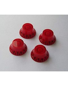 (4) Guitar control bell knobs set red set of 4 metric size