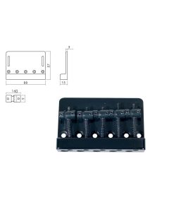 Boston 5 string solid bass bridge black + screws BB-405-B
