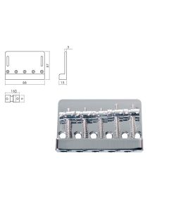 Boston 5 string solid bass bridge chrome + screws BB-405-C